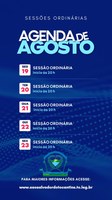 Cronograma das Sessões Ordinárias mês de agosto